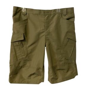 Tactical Olive Green Cargo Shorts Capri XXL‎ Men Unisex Pockets Hiking Adventure